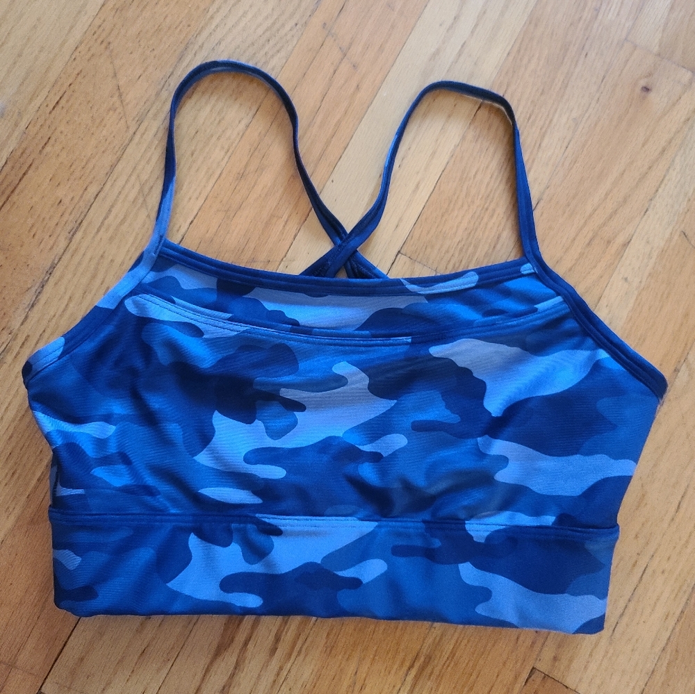 Gapfit blue camo sports bra
